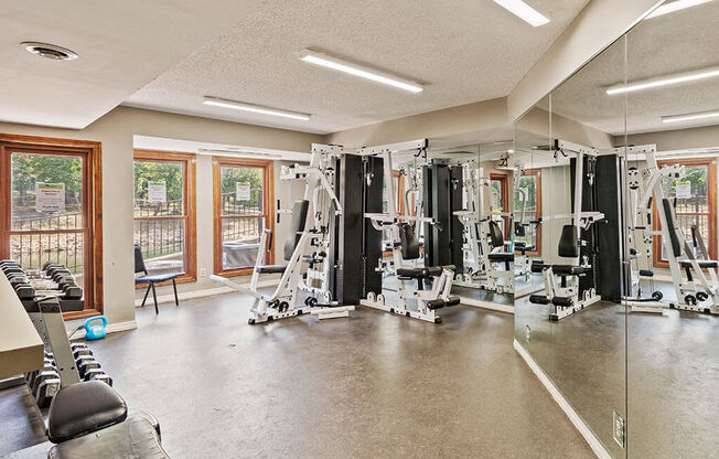 the gym at apartment complex