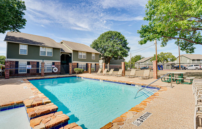 second pool with lounge seating  at Arbors Of Cleburne, Cleburne, TX