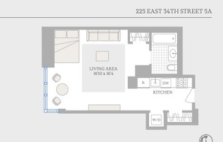 1 bed, 1 bath, 563 sqft, $4,300, Unit 3A