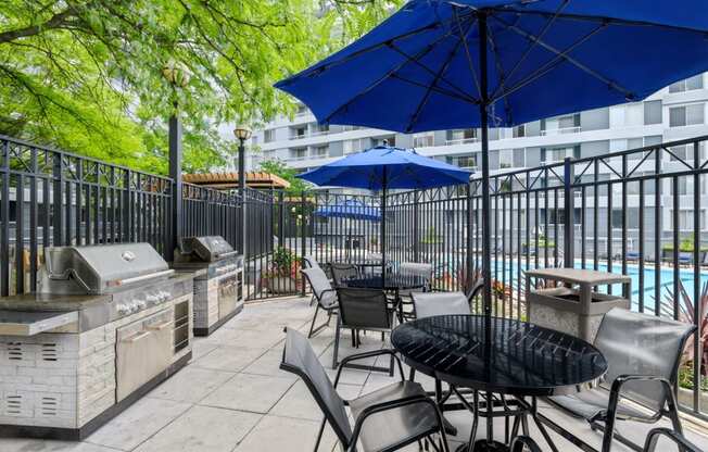 Outdoor grilling area  at Lenox Park, Silver Spring