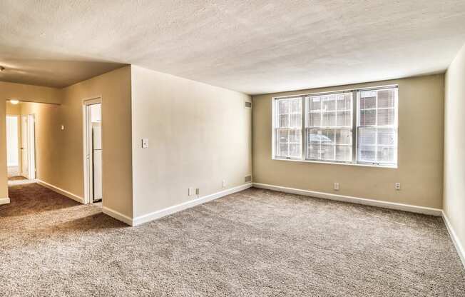 Carpeted Living Room at Shaker Collection  Apartments, Integrity Realty, Cleveland, OH, 44120