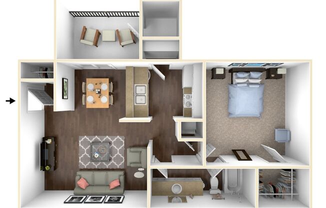 1 bed, 1 bath, 714 sqft, $855, Unit *304