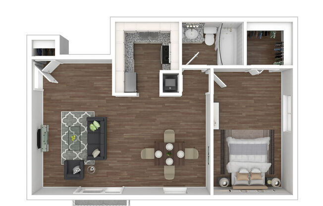1 bed, 1 bath, 670 sqft, $1,495