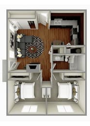 2 beds, 1 bath, 880 sqft, $1,750