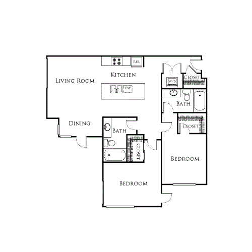2 beds, 2 baths, 1,010 sqft, $2,993, Unit 526