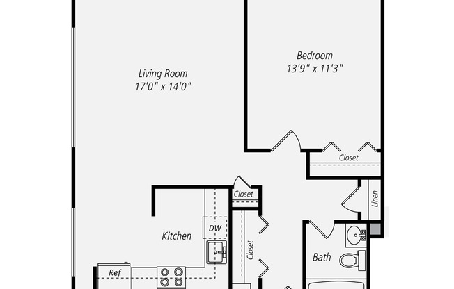 1 bed, 1 bath, 650 sqft, $4,763, Unit 1-7H