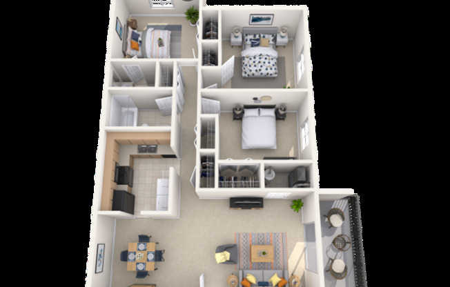 3 beds, 1.5 baths, 980 sqft, $1,275, Unit G4