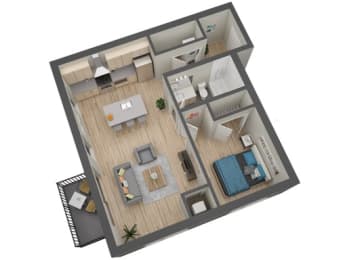 1 bed, 1 bath, 700 sqft, $1,665