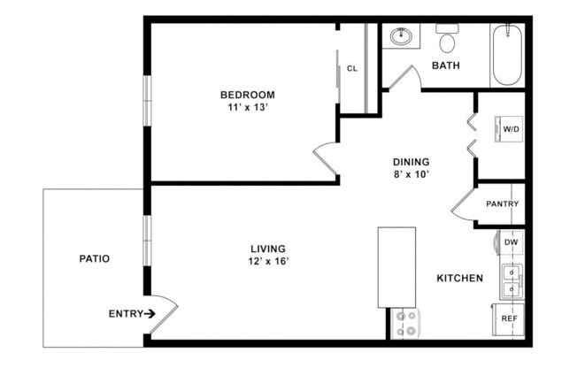 1 bed, 1 bath, 650 sqft, $1,020