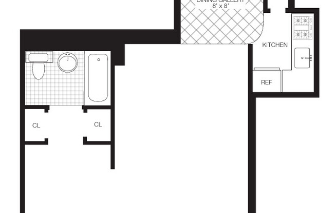 Studio, 1 bath, $4,595, Unit 27C