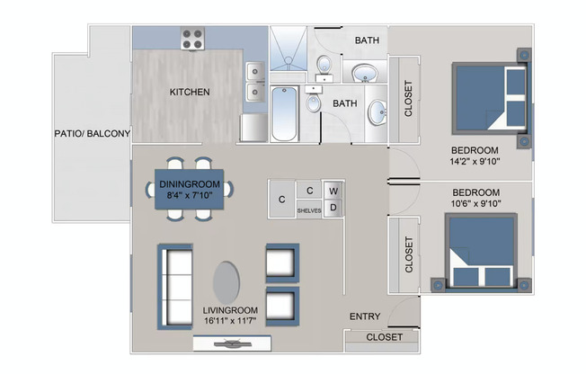 1 bed, 1 bath, 650 sqft, $1,695, Unit F-03