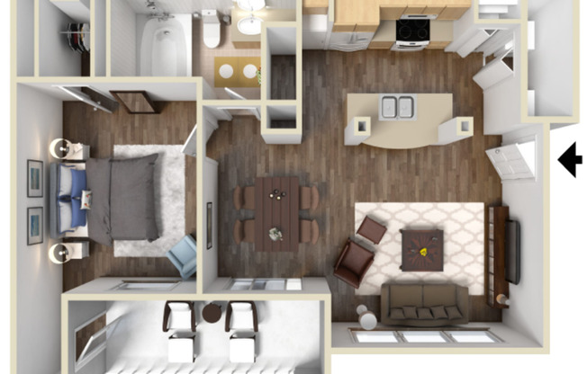 1 bed, 1 bath, 655 sqft, $1,470