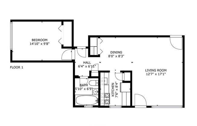 1 bed, 1 bath, 600 sqft, $1,185