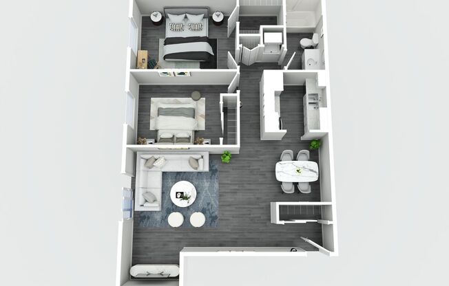 2 beds, 1 bath, 895 sqft, $1,599, Unit 2434 - 2