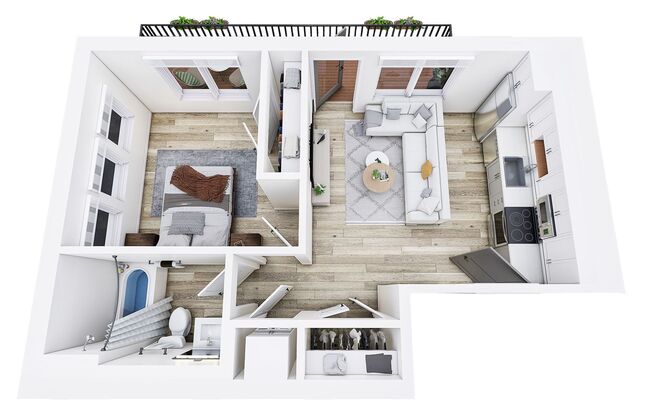 1 bed, 1 bath, 624 sqft, $1,595, Unit 401