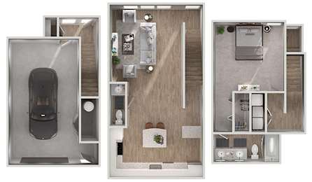 1 bed, 1.5 baths, 1,017 sqft, $2,551