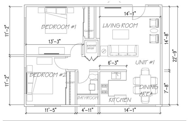 2 beds, 1 bath, 750 sqft, $2,395, Unit 1