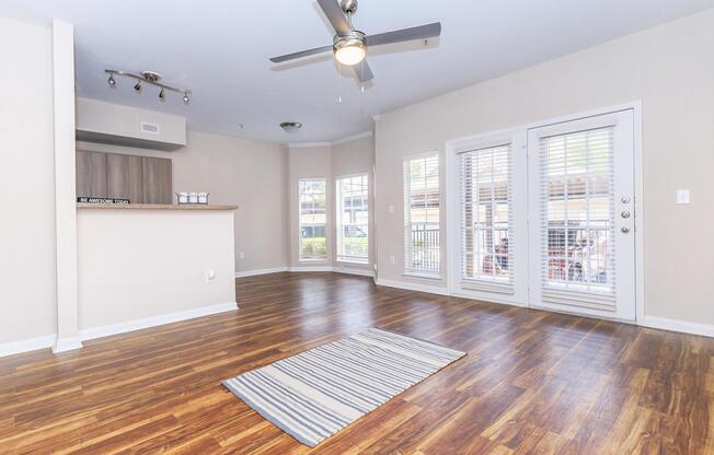 a room with a wooden floor