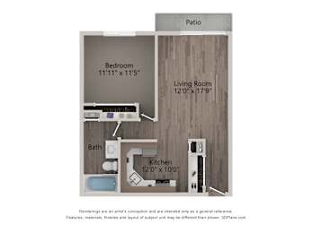 1 bed, 1 bath, 700 sqft, $1,605