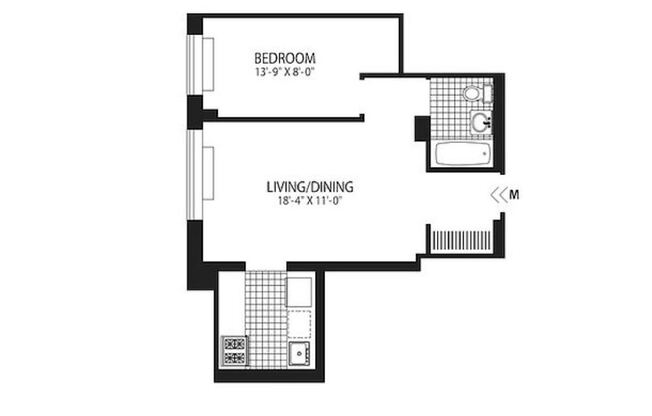 1 bed, 1 bath, $6,425, Unit 9M