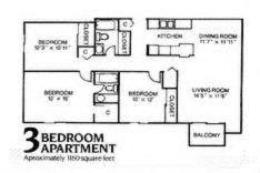 3 beds, 2 baths, 1,160 sqft, $1,290