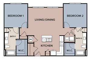 2 beds, 2 baths, 1,174 sqft, $1,495