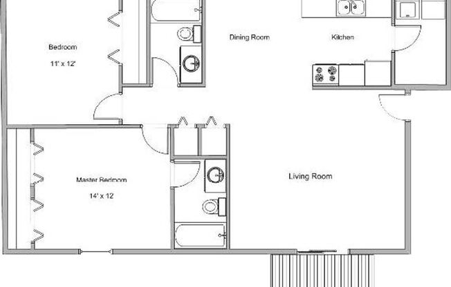 2 beds, 2 baths, 780 sqft, $1,045, Unit C-108