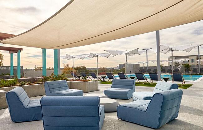 Shaded Lounge Area at Link Apartments® Canvas, Georgia