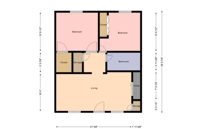 2 beds, 1 bath, 781 sqft, $1,100, Unit 301