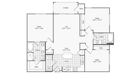 3 beds, 2 baths, 1,322 sqft, $2,570