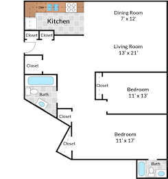 2 beds, 2 baths, 1,102 sqft, $2,799