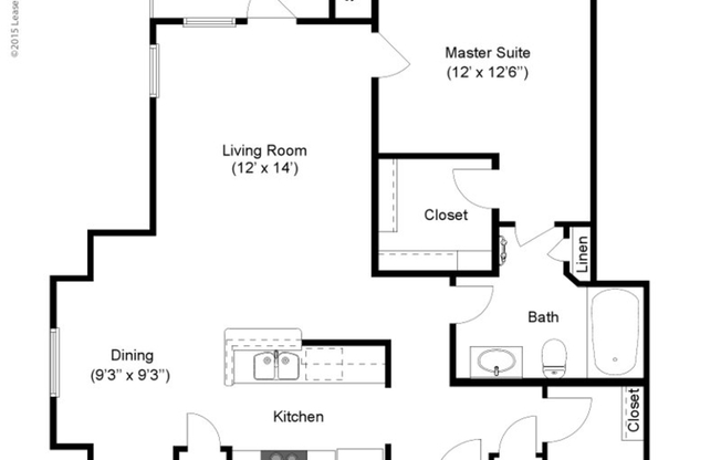 1 bed, 1 bath, 847 sqft, $1,595