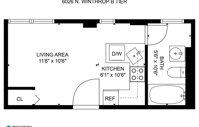 Studio, 1 bath, 250 sqft, $1,350, Unit 3B