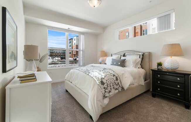 Model Bedroom at Harbor at Twin Lakes 55+ Apartments, Roseville, MN