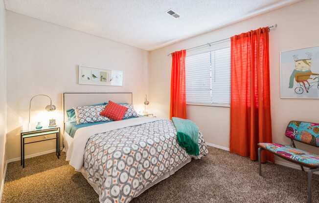 Bedroom at Apres Apartments in Aurora, CO