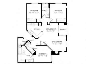 3 beds, 2 baths, 1,201 sqft, $1,870