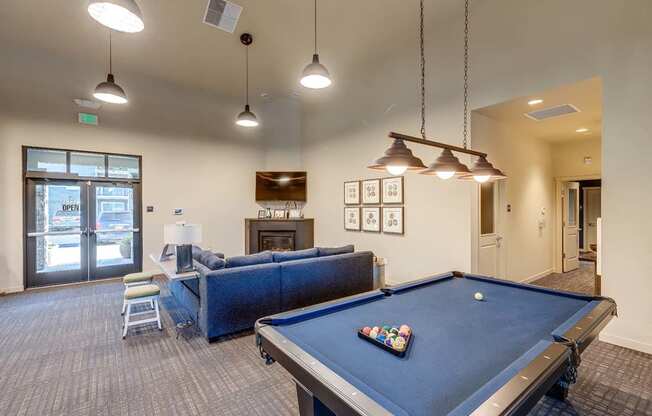 Pool Table and TV lounge at GATEWAY BY VINTAGE, Spanaway, 98387