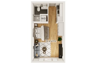 Studio, 1 bath, $1,335