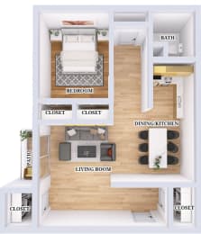 1 bed, 1 bath, 650 sqft, $849