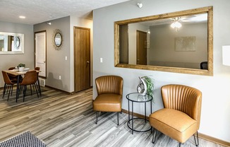 Two bedroom apartment homes with large kitchens and plank flooring at Flatwater in La Vista , NE