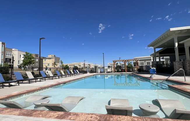 Sparkling Pool and Sundeck at Ridge at Castle Rock