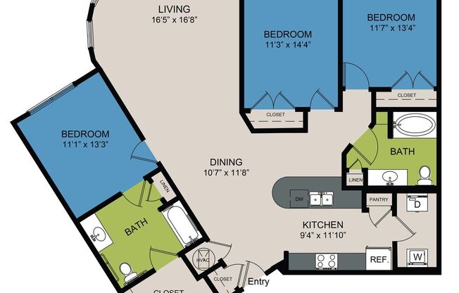 3 beds, 2 baths, 1,510 sqft, $2,301