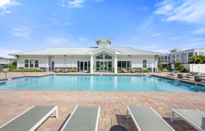 the swimming pool at the preserve apartments