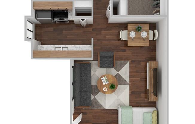 Studio, 1 bath, 476 sqft, $850, Unit 305