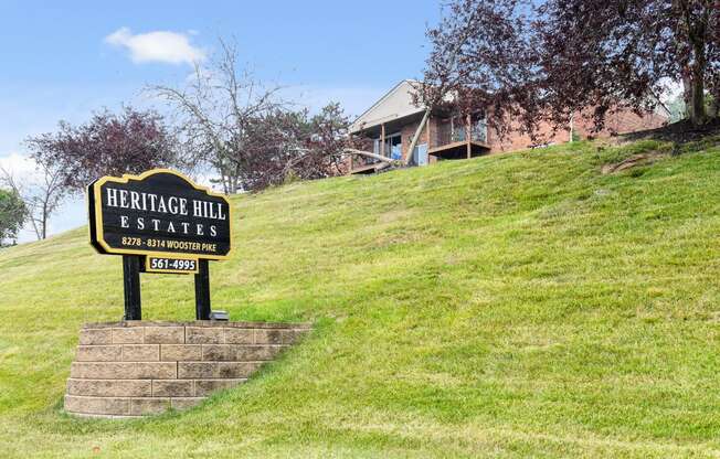 Entry Sign at Heritage Hill Estates Apartments, Cincinnati, Ohio 45227