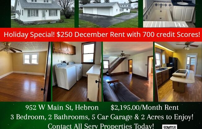 ***Holiday Special: $250 December Rent Special with a 700 credit score!***