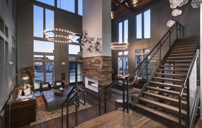 Stairs In Living Room at Montane, Parker, Colorado
