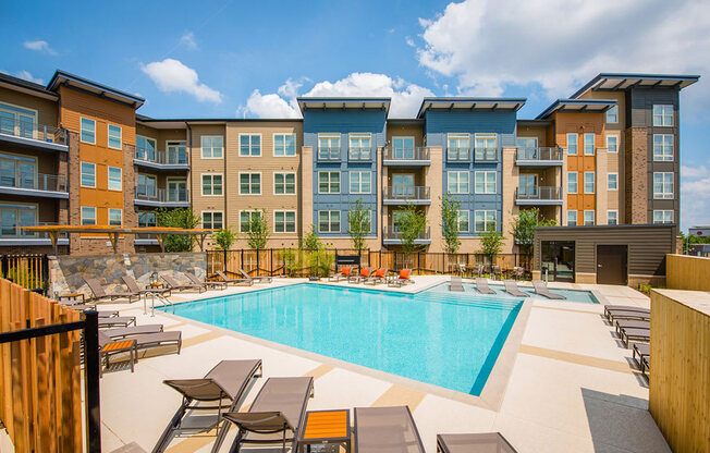 Relaxing Pool Area With Sundeck at Mira Upper Rock, Rockville, MD