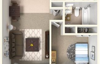 Studio, 1 bath, 288 sqft, $899, Unit 0805