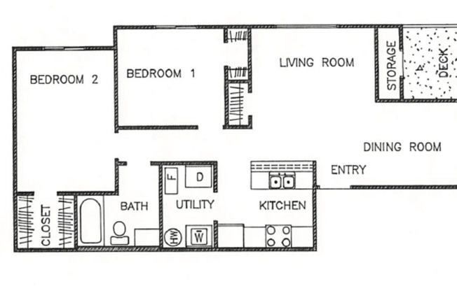 2 beds, 1 bath, 817 sqft, $1,315, Unit 3173 - 201